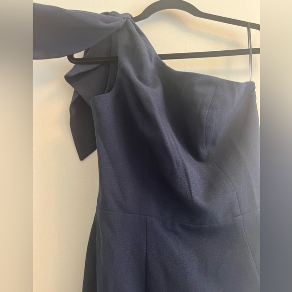Dress The Population Tiffany One Shoulder Midi Dress in Midnight Blue - S - Picture 5 of 9